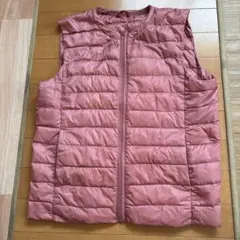 ピンク キルティング ノースリーブベスト