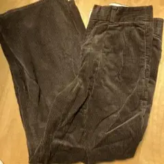 GU 燈芯絨 寬管褲 棕色 M號