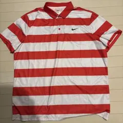Nike DRI-FIT ポロシャツ XXL 赤白ストライプ
