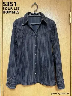 新品未使用　5351 POUR LES HOMMES　シワ加工製品染めシャツ 2025年最新】5351 POUR LES HOMMES メンズ シャツの人気アイテム