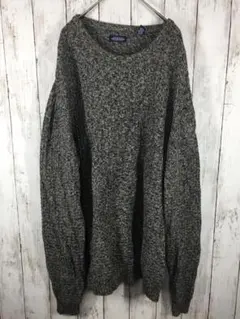 CONSENSUS　セーター　ニット　古着＊紺　　グレー　Lサイズ　#I-8-6