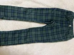 グリーン系チェック ロングパンツ