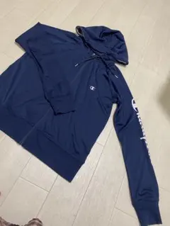 ⑨チャンピオン　ネイビー　パーカー　フード　LL