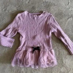 プティマイン　ニット　トップス　チュール　長袖　チュニック　110