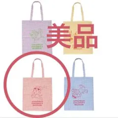 アンパンマンミュージアム限定／チェックトートバッグ　ドキンちゃん　ピンク