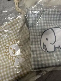 【セット】ミッフィー タイトーくじ ブルーナアニマル 巾着ポーチ ライオン ゾウ