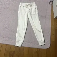ホワイト スウェットパンツ ドローストリング付き