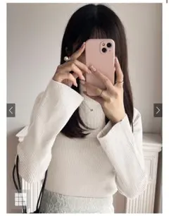 GRL ハイネックフレアスリーブリブニットトップス[k9086d]