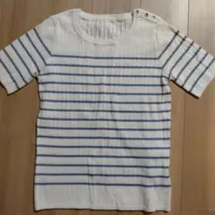 BEAMS HEART ストライプ 半袖ニット
