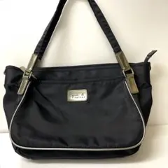 アニエスベー ボヤージュ 黒 ナイロン ショルダーバッグ