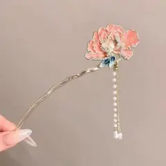 ボタン　牡丹　かんざし