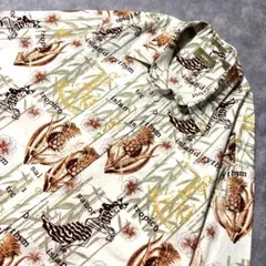 90s NATURAL ISSUE コットン アロハシャツ フラガール バンブー