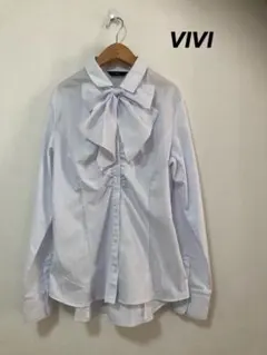 VIVI 2way シャツ ブラウス ギャザー形態安定シャツ 11号 1回使用のサムネイル