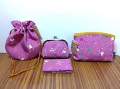 スヌーピー茶屋　川越　スヌーピー　川越限定品　巾着　がま口　ポーチ　立鏡　4点