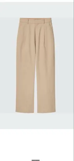 ユニクロ　リネンブレンドタックワイドパンツ　標準丈