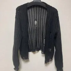 SHEIN ダメージニットカーディガン