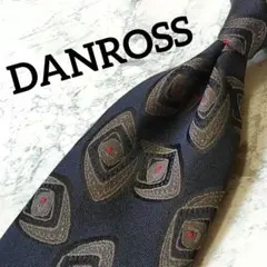 ✺DANROSS✺ネクタイ　幾何学模様　ネイビー　ダークシルバー