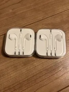 ホワイト 有線イヤホン 2セット(iPhone純正付属品)