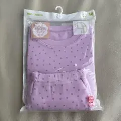 ユニクロUNIQLO　ベビーパジャマ 90cm 薄紫色 ドット柄