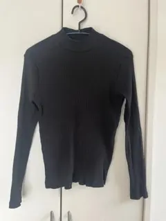 UNIQLO リブニット 長袖トップス L 黒