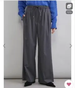 ２タックウエストゴムワイドイージーパンツ　サイズ0 タグ付き