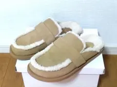 ZARA ザラ ボア＆レザークロッグ ムートンスリッパ