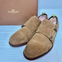 COACH コーチ Q6576 ダブルモンクストラップ 26.5cm スウェード