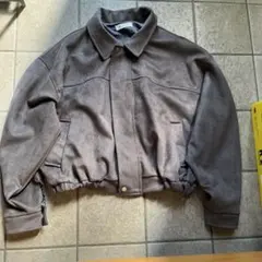 グレー スエード風 カジュアルジャケット