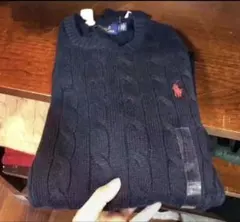 POLO RALPH LAUREN ケーブルニット セーター ネイビー
