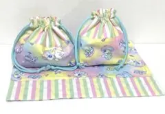 カラフルストライプ♪♪お弁当袋&コップ袋&ランチョンマット