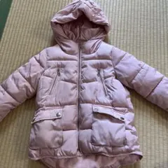 ZARAのピンク フード付き 中綿コート