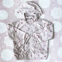 バースデイ　キッズ　女の子　ジャンパー　チェリー柄　くすみピンク 120cmのサムネイル