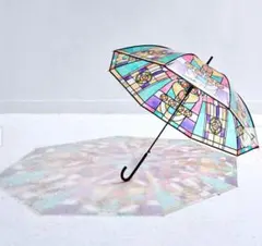 新品未使用保管品★　フェリシモ　ステンドグラス風デザイン 雨傘 長傘のサムネイル