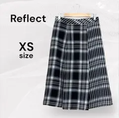 リフレクト 美品 チェック柄 フレアスカート 白×黒 チェック XS