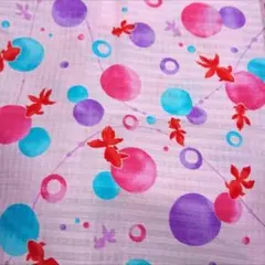 和柄生地 金魚プリント 夏生地