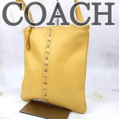 ✨希少✨ COACH ショルダーバッグ サコッシュ レザー イエロー 斜め掛け