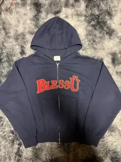【最終値下げ】BlessU ネイビー ジップパーカー