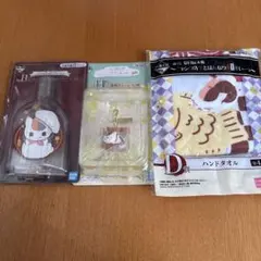 夏目友人帳　一番くじ　ニャンコ先生　ラバーチャーム　春旅チャーム　ハンドタオル