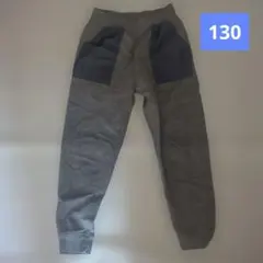 キッズ ロングパンツ グレー 異素材ポケット130