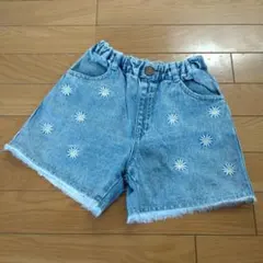 BREEZE 花柄刺繍デニムショートパンツ 130