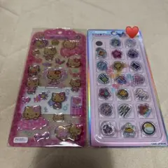 日焼けキティ　おはじきシール2点セット