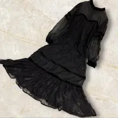 Ameri vintage シアーレースドレス アメリ クラシカル ドレス