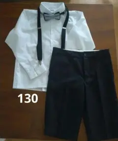 130 男の子　フォーマル　4点セット　ハーフパンツ　ギンザのサエグサ