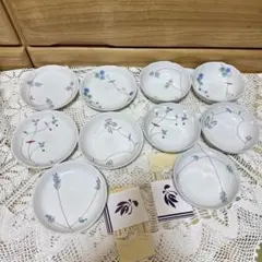 09 未使用　香蘭社　小鳥の詩　中皿5個セットと小鉢5個セット　ケーキ皿　食器 09 未使用 香蘭社 小鳥の詩 中皿5個セットと小鉢5個セット ケーキ皿