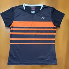 YONEX バドミントン/テニス Tシャツ ブラック/オレンジ L