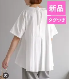 新品♥PUAL CE CIN◆バックリボンペプラムシルケットTシャツ　コットンのサムネイル