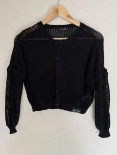 JENNI love 透かし編み ブラックカーディガン