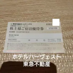 ホテルハーヴェスト 宿泊優待券　東急不動産　株主優待