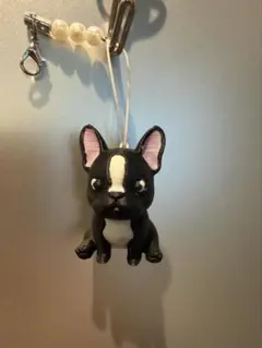 ☆フレンチブルドッグ☆おすわりキーホルダー（ブリンドル）