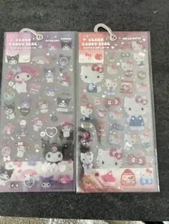 ハローキティ・マイメロディ クリアシール2シート